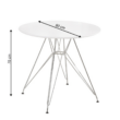 Étkezőasztal, króm/MDF, fehér extra magasfényű HG, átmérő 80 cm, RONDY NEW