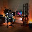 Irodai/gamer szék RGB háttérvilágítással, fekete/fehér/színes minta, ZOPA NEW