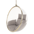 Függő fotel, átlátszó/arany/szürke, BUBBLE TYP 1