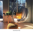 Függő fotel, átlátszó/arany/szürke, BUBBLE TYP 1