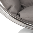 Függő fotel állvánnyal, átlátszó/ezüst/szürke, BUBBLE TYP 2