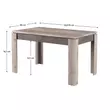 Széthúzható étkezőasztal, nairobi gesztenye/onix, 130-175x80 cm, JESI