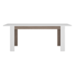 Széthúzható étkezőasztal, fehér extra magasfényű HG/sonoma tölgy sötét trufla, 160-200x90 cm, LYNATET TYP 75