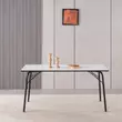 Étkezőasztal, fehér/fekete, 160x80x75 cm, NALAK TYP 3