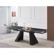 Kihúzható étkezőasztal, grafit/fekete, 160-240x90 cm, SALAL