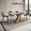 Kihúzható étkezőasztal, artisan tölgy/antracit, 140-180x85 cm, EXIL