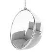 Függő fotel, átlátszó/ezüst/szürke, BUBBLE NEW TYP 1