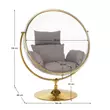 Függő fotel állvánnyal, átlátszó/arany/szürke, BUBBLE NEW TYP 2