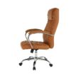 Irodai szék, barna textilbőr/króm, SORIA