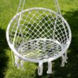 Függő szék, pamut+fém/fehér, AMADO 2 NEW