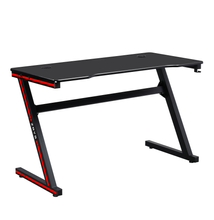 Gamer asztal/számítógépasztal, fekete/piros, MACKENZIE 120cm
