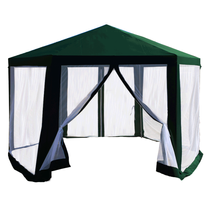 Kerti pavilon sátor, 3,9x2,5x3,9m, zöld/fehér, RINGE TYP 1+6 oldal