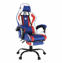Irodai/gamer szék, kék/piros/fehér, CAPTAIN NEW