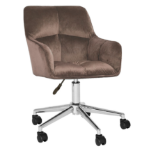 Irodai szék, barna Velvet anyag/króm, HAGRID NEW