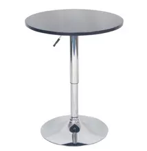 Bárasztal, magasság állítással, króm/ fekete, átmérő 60 cm, BRANY 2 NEW