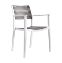 Rakásolható szék, fehér/szürke, HERTA