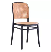 Rakásolható szék, fekete/bézs, LENITA