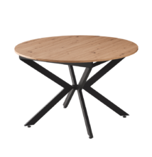 Kihúzható étkezőasztal, artisan tölgy/fekete, 100x100-140x75 cm, ABERO TYP 1