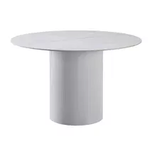 Étkezőasztal, fehér márvány/MDF, átmérő 120 cm, MAHIR TYP 1