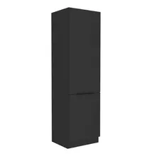Szekrény beépíthető hűtőhöz, fekete, SIBER 60 LO-210 2F