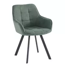 Design fotel, zöld Velvet/fekete, PETIN