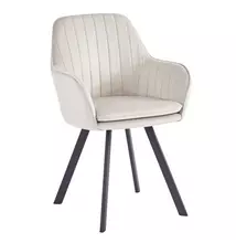 Design fotel, bézses szürke Velvet szövet, AURIL