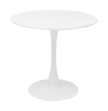 Étkezőasztal, kerek, fehér, matt, átmérő 80 cm, REVENTON NEW