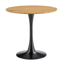 Étkezőasztal, kerek, tölgy/fekete, átmérő 110 cm, REVENTON NEW
