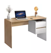 PC stôl, betón/biely mat, TULIO