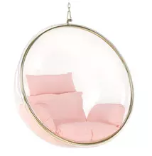 Függő fotel, átlátszó/arany/rózsaszín, BUBBLE NEW TYP 1