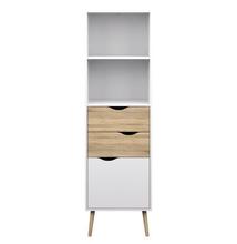 vitrines szekrény, tölgy sonoma/fehér, OSLO 75382