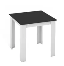 Étkezőasztal, fehér/fekete, 80x80, KRAZ