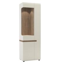 Vitrin, fehér extra magas fényű HG/trufla sonoma tölgy, LYNATET 01