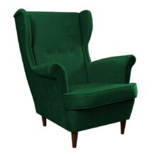Füles fotel, zöld/dió, RUFINO