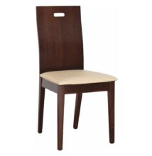 Fa szék, dió/bézs textilbőr, ABRIL