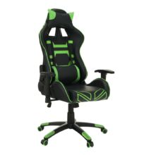 Irodai/gamer fotel, fekete/zöld, BILGI