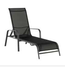 Állítható kerti szék, fekete/szürke, ATREO