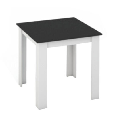 Étkezőasztal, fehér/fekete, 80x80, KRAZ
