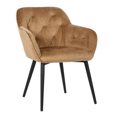 Design szék steppelt háttámlával, barna/fekete, BERILIO